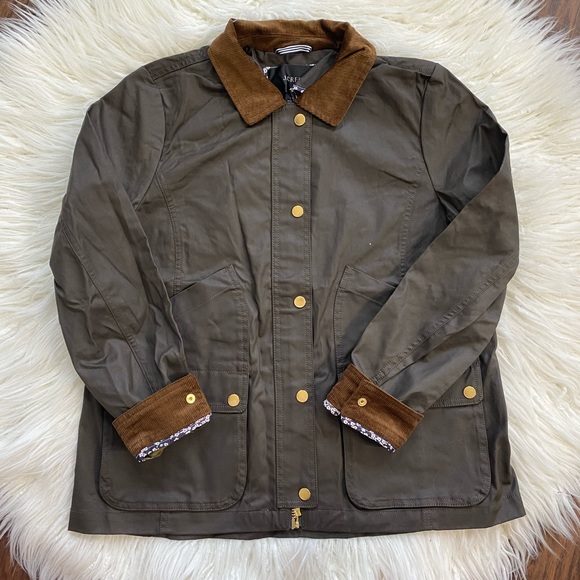 J. Crew Jackets & Blazers - J. Crew Olive Green Jacket with Brown Corduroy Collar